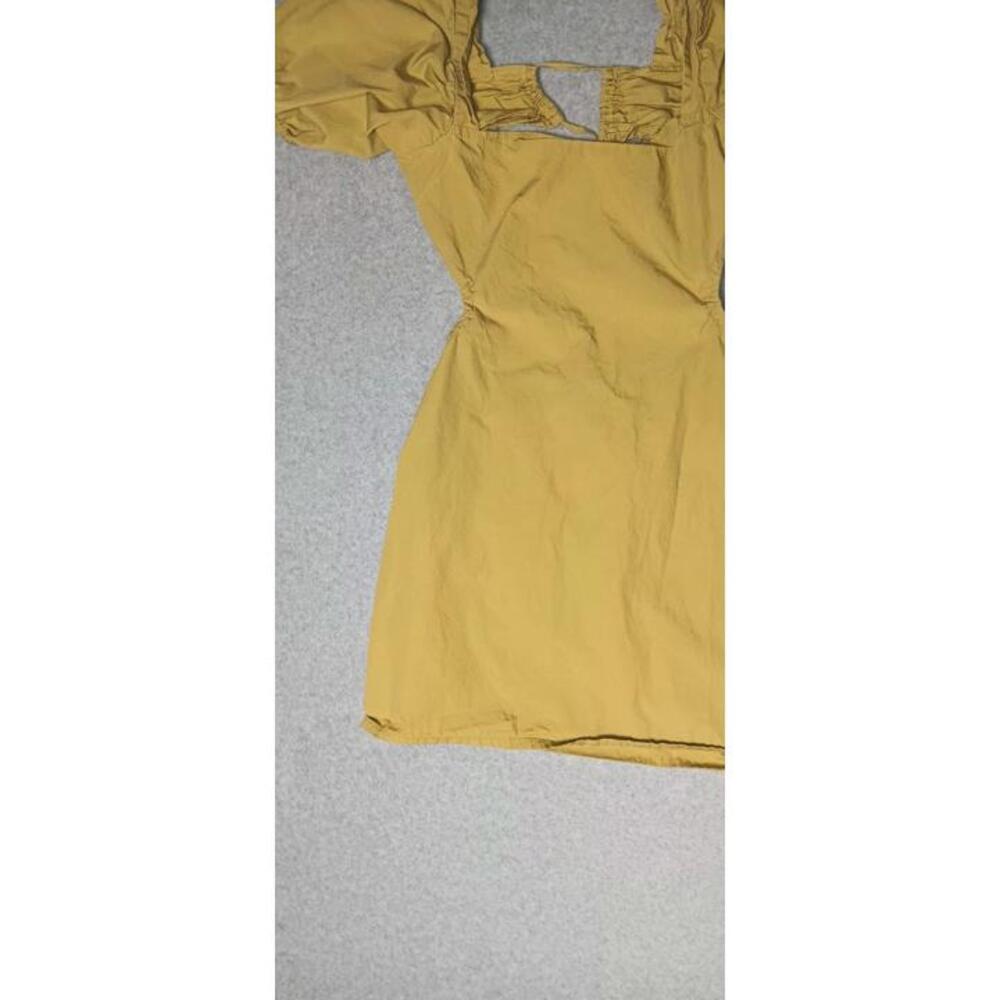 Nasty Gal Collection Puffed Sleeves Mini Dress Womens Size 2 Light Brown Open... - Picture 6 of 12